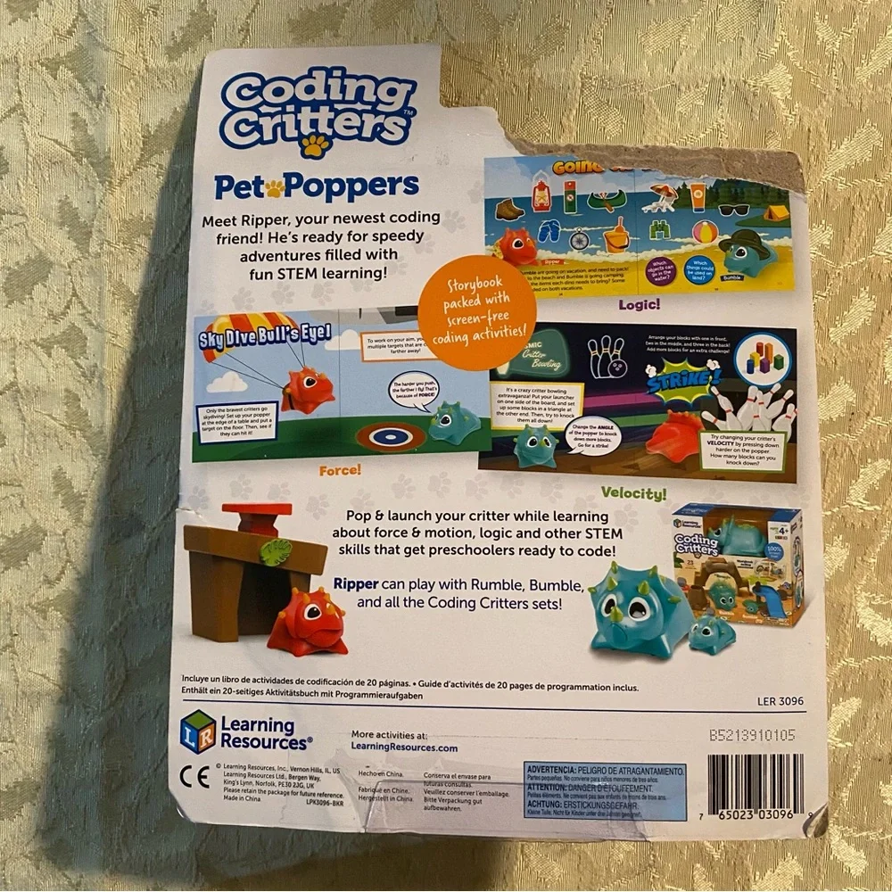 Learning Resources Coding Critters Ripper’s Adventure Book Pet Poppers Toy - Picture 2 of 2